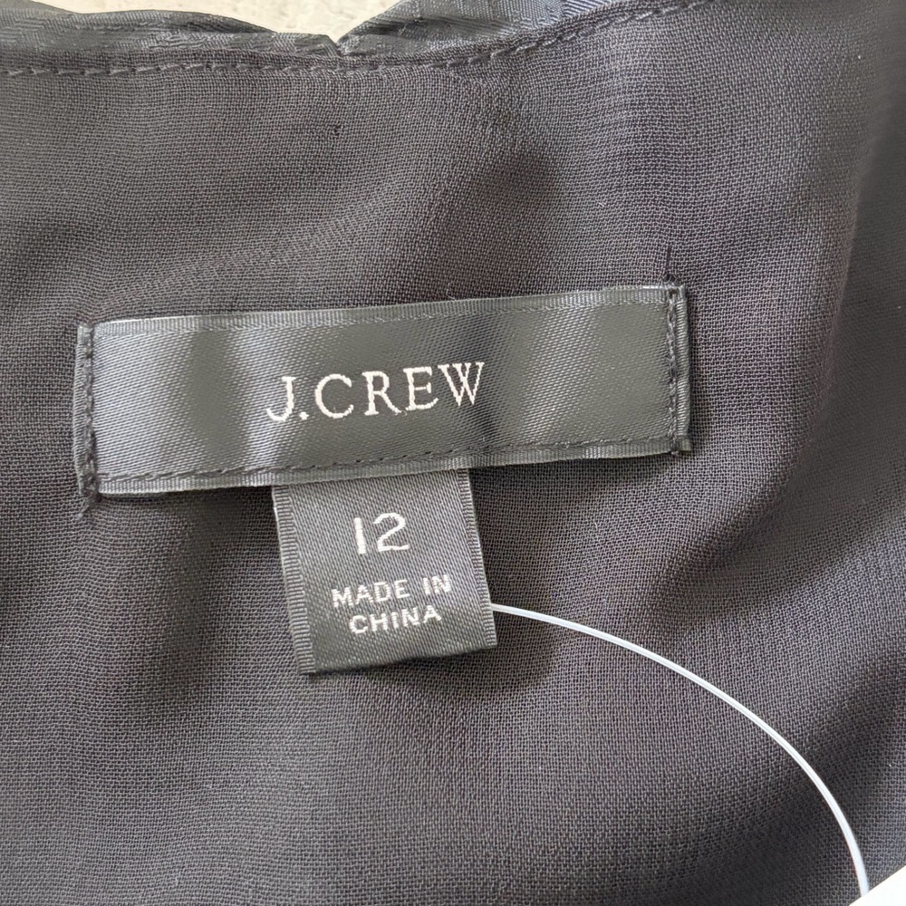 J.Crew NWT size 12 Ruched Puff Sleeve Cropped Top Black Long Sleeve Off Shoulder - Picture 5 of 13